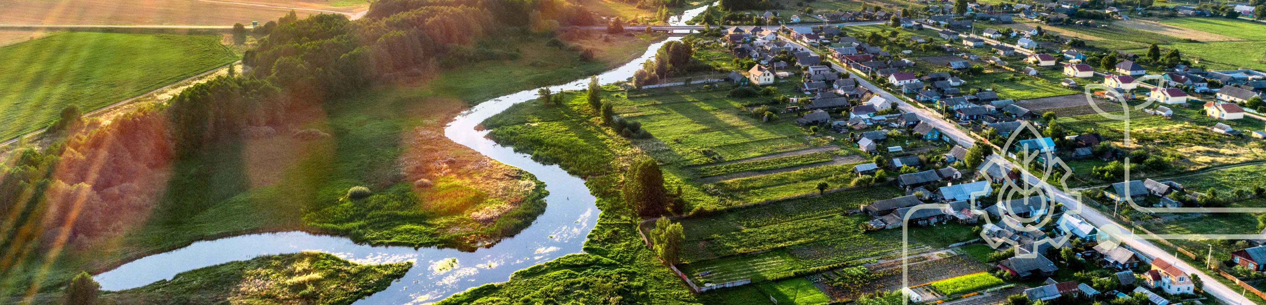 Rural area top view